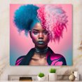 thumbnail image 2 of Designart Pink And Blue African American Woman VII Canvas Wall Art, 2 of 5