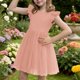 thumbnail image 2 of Vestido de Verano de Manga Corta Moda Primavera Y Verano Manga Corta Cuello Redondo Falda de la Princesa Ruffle para Diario, Viajes, Hogar, Vacaciones, Fiesta de Cumpleaños, 2 of 7