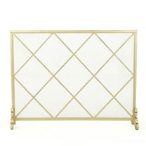GDF Studio Hayden Single Panel Iron Fire Screen, Gold