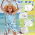 thumbnail image 4 of Xixirimido Blue Tropical Hibiscus Print Girls One Piece Swimsuit with Mesh Cover Up Teen Adjustable Strap Bathing Suits with Removable Bra Swimwear Set, Size 7-8 Years, 4 of 7