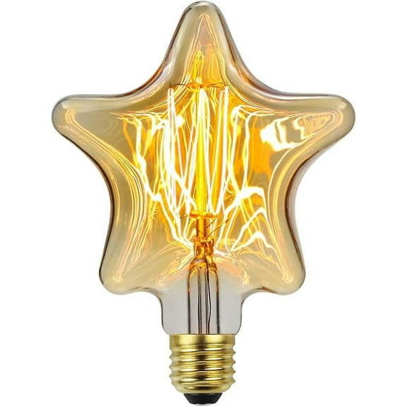 CCNZZITSHT Star Shaped Light Bulb Vintage Antique Retro Art Decorative Light Bulb For Wedding Bedroom Home Decoration