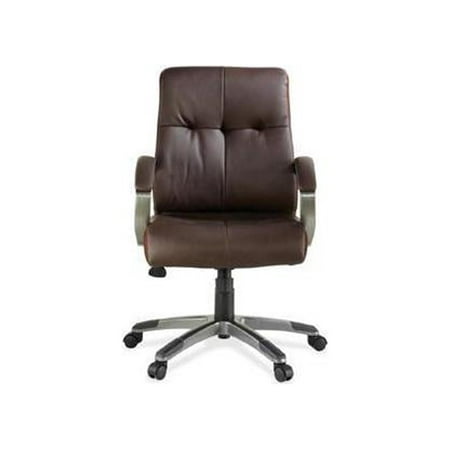 UPC: 0035255626231 | Lorell Executive Chair Leather Low-Back 27 x32 x41  BN/Pewter 62623
