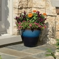 thumbnail image 6 of Suncast Seneca 16" Ombre Decorative Durable Resin Planter, Blue/Brown, 6 of 10