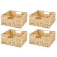 thumbnail image 6 of mDesign Woven Hyacinth Kitchen Basket Organizer with Handles - 4 Pack - Natural, 6 of 8