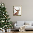 thumbnail image 2 of Stupell Industries Winter Deer Mountain Snowfall Holiday Painting Gold Floater Framed Art Print Wall Art, 2 of 6
