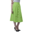 thumbnail image 5 of Moomaya Womens Below Knee Length A-Line Skirt Front Button Casual Skirt w/ Pockets, 5 of 6