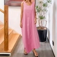 thumbnail image 2 of JIAYUE Women's Dress Ankle-Length Casual Round Neck Summer Sleeveless Adjustable Straps Buttons Long With Pocket Classic Female Dresses, 2 of 5