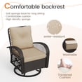 thumbnail image 3 of MRUAKA 3 Pieces Patio Furniture Set, Outdoor Swivel Gliders Rocker, Wicker Patio Bistro Set with Rattan Rocking Chair, Glass Top Side Table and Thickened Cushions for Porch Deck Backyard(Khaki), 3 of 7