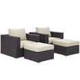 thumbnail image 3 of Modway Convene 4 Piece Outdoor Patio Sectional Set in Espresso Beige, 3 of 6