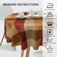 thumbnail image 4 of Autumn Fall Thanksgiving Checkered Tablecloth Round 60 Inch Brown Red Buffalo Plaid Washable Wrinkle Stain-Resistant Table Cloth Polyester Country Rustic Farmhouse Table Cover for Kitchen Holiday, 4 of 6
