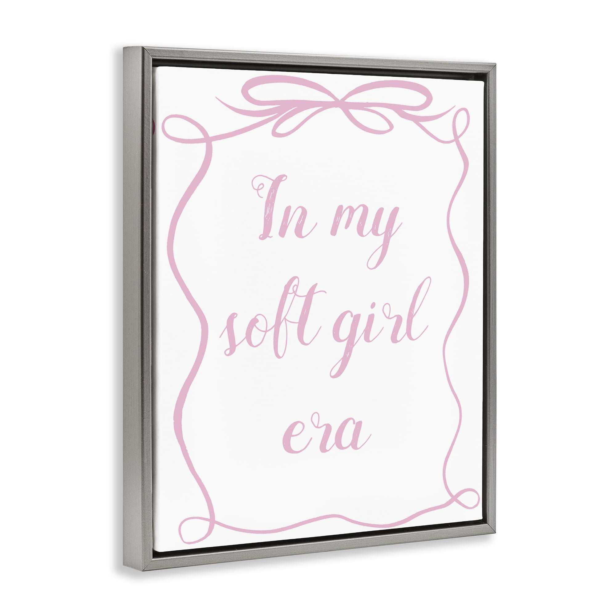 Stupell Industries In My Soft Girl Era Gray Framed Floater Canvas Wall Art, design by Lucille Price