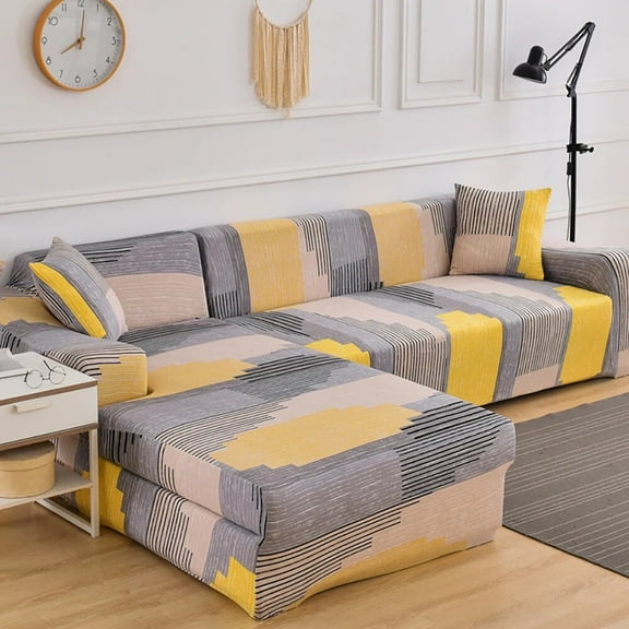 Elastic Sofa Cover for Living Room Geometric Couch Cover Corner L Shaped Chaise Longue Sofa Slipcover Cushion Cove Funda Sofá