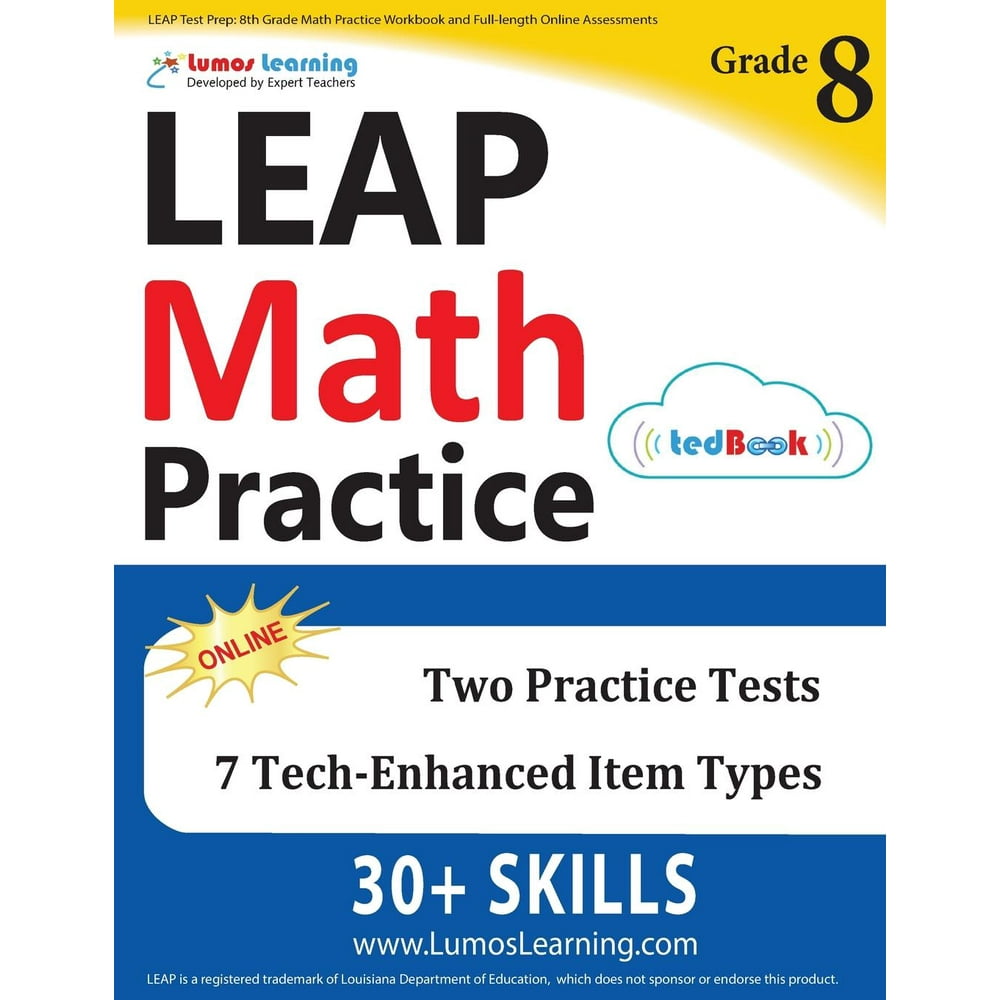 LEAP Test Prep 8th Grade Math Practice Workbook and Fulllength Online