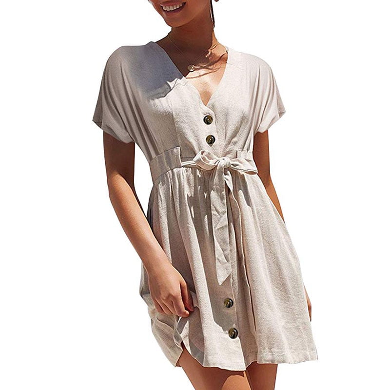 button down mini dress
