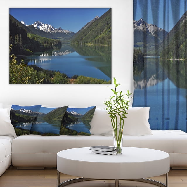 Lac Clair Calme avec Montagnes - Impression sur Toile Paysage Extra Grand
