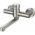 thumbnail image 3 of Wall-Mounted Kitchen Faucet - Stainless Steel Kitchen Wall-Mounted Faucet - Wall-Mounted Faucet with Swivel Spout - Ceramic Cartridge - Water-Saving - Silver, 3 of 6