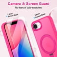 thumbnail image 6 of CASEFIV for iPhone 16e Case,with Magnetic Invisible Stand [Military Drop Protection] [Compatible with MagSafe] Shockproof Slim Translucent Anti-Slip,Rose Red, 6 of 8