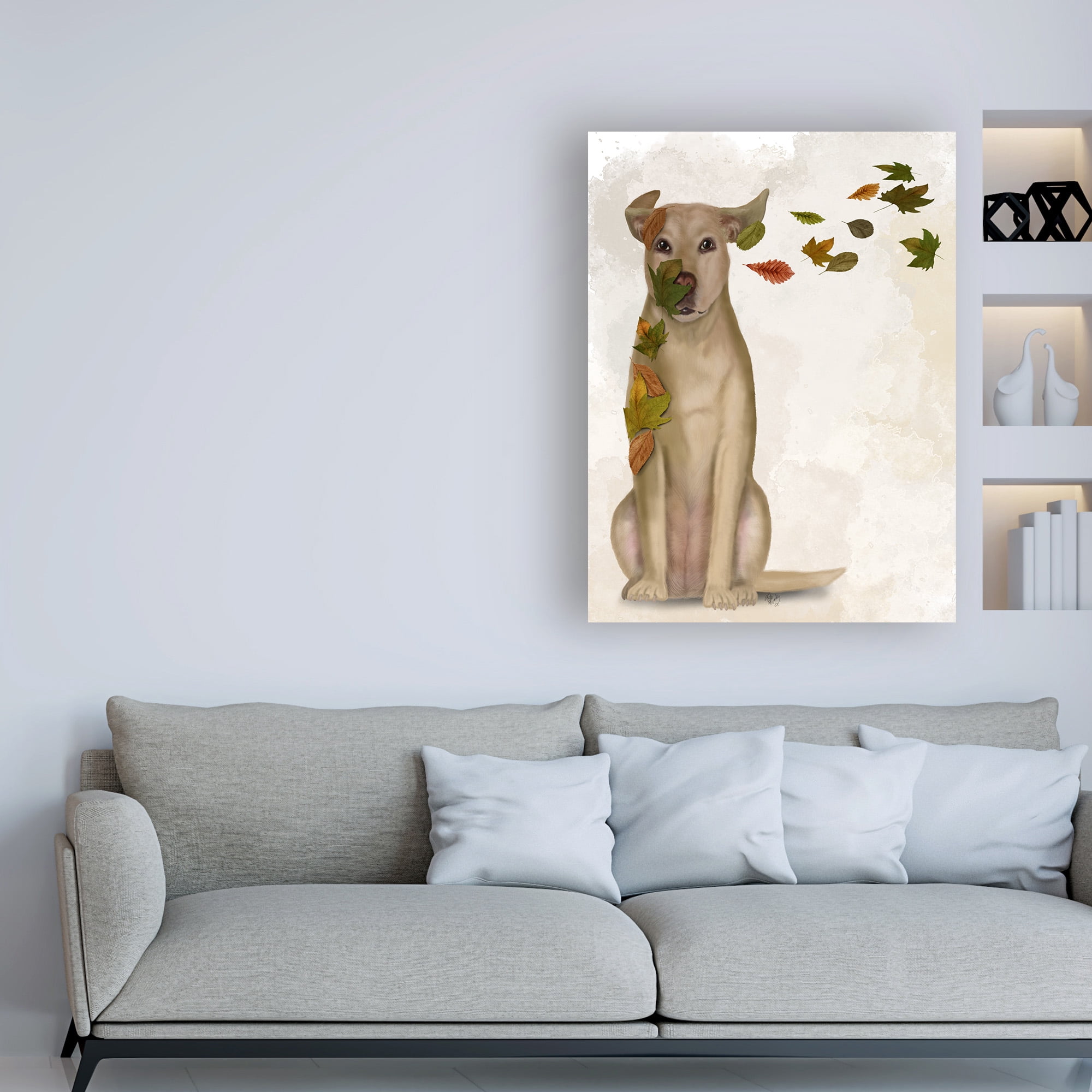 Trademark Fine Art 'Yellow Labrador Windswept and Interesting' Canvas Art by Fab Funky