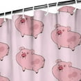 thumbnail image 3 of Funny Pig Shower Curtain - Artistic Farm Animal Cartoon Print, Waterproof Quick-Dry Bath Curtain 84x72 Inch, Machine Washable with Metal Grommets & Hooks, 3 of 3