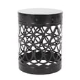 thumbnail image 7 of Oufan Outdoor Side Table Set of 2, Decorative Garden Stool for Patio Heavy Duty Metal Frame Accent Table Modern End Table, Black, 7 of 7