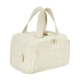 thumbnail image 3 of Neceser de viaje para maquillaje con asa y cremallera, portátil Beige, 3 of 9