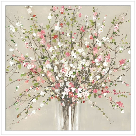 Amanti Art Peach Blossom Bouquet Wood Framed Wall Art Print