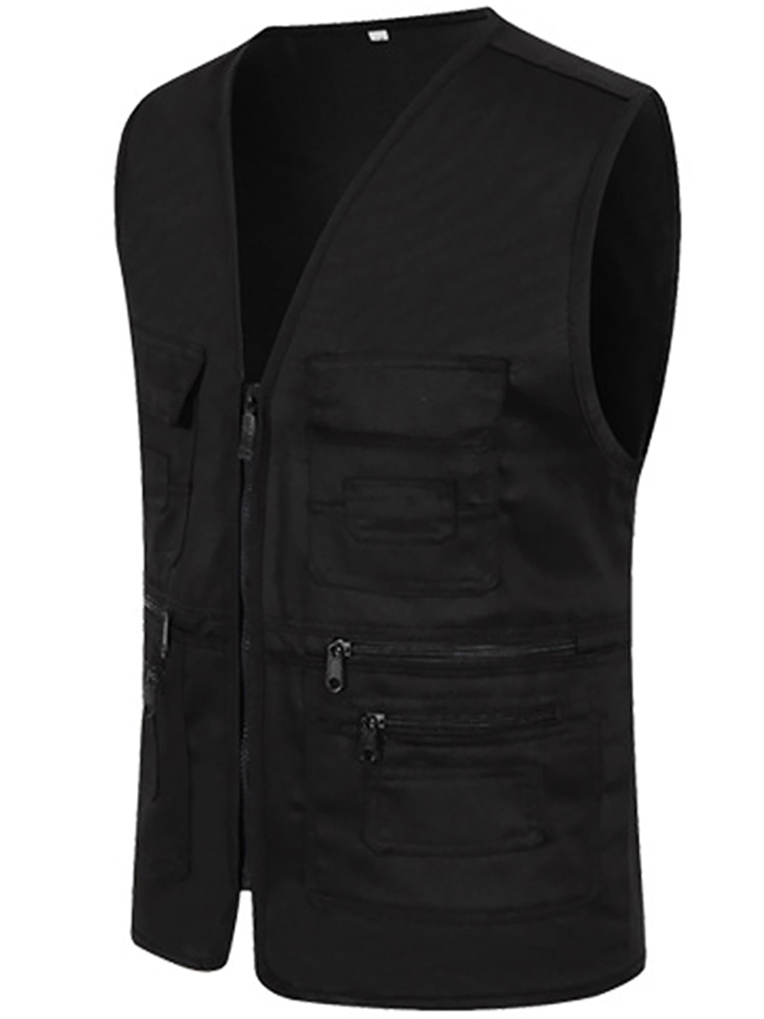 Mens Outdoor Reversible Fishing Vest Casual Gilet Photography Waistcoat Sleeveless Jacket Coat with Multi Pockets 