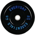 thumbnail image 1 of Everyday Essentials Olympic Bumper Plate Weight Plate with Steel Hub, Black, 45 lbs (Single Plate), 1 of 5