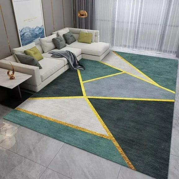 Ins Modern Geometric Art Living Room Carpets Luxury Room Decore Leisure Area Rugs Teenagers Bedroom Non-slip Floor Mats Washable