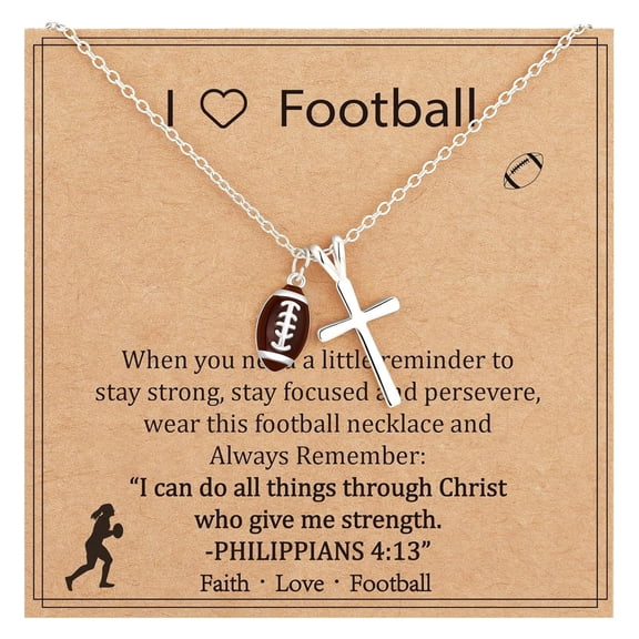 Basketball Volleyball Softball Inspired Crucifix Pendant Necklace Adjustable Length Jewelry Gift for Sports Lover