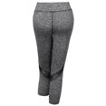 thumbnail image 2 of FashionOutfit Women's Sports Yoga Fitness Workout Front Mesh Insert Stretch Capri Leggings, 2 of 4