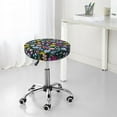 thumbnail image 7 of Lsque Watercolor Meadow Flowers Pattern Round Bar chair cushion covers Velvet Fabric Premium Comfort Protects from Scratches and Stains for 14-17 Inch Chair-12 inch, 7 of 7