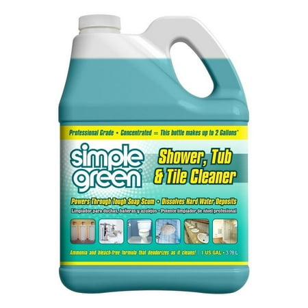 1 Gal. Pro Grade Shower, Tub and Tile Cleaner, Professional grade cleaner removes tough, built-up hard water scale and soap scum By Simple (Best Way To Remove Soap Scum From Tile)