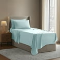 thumbnail image 4 of Clara Clark Twin XL Sheets Set, Hotel Luxury 3 Piece Deep Pocket Dorm Sheets, Ultra Soft Microfiber Bed Sheets Set, Light Blue, 4 of 9