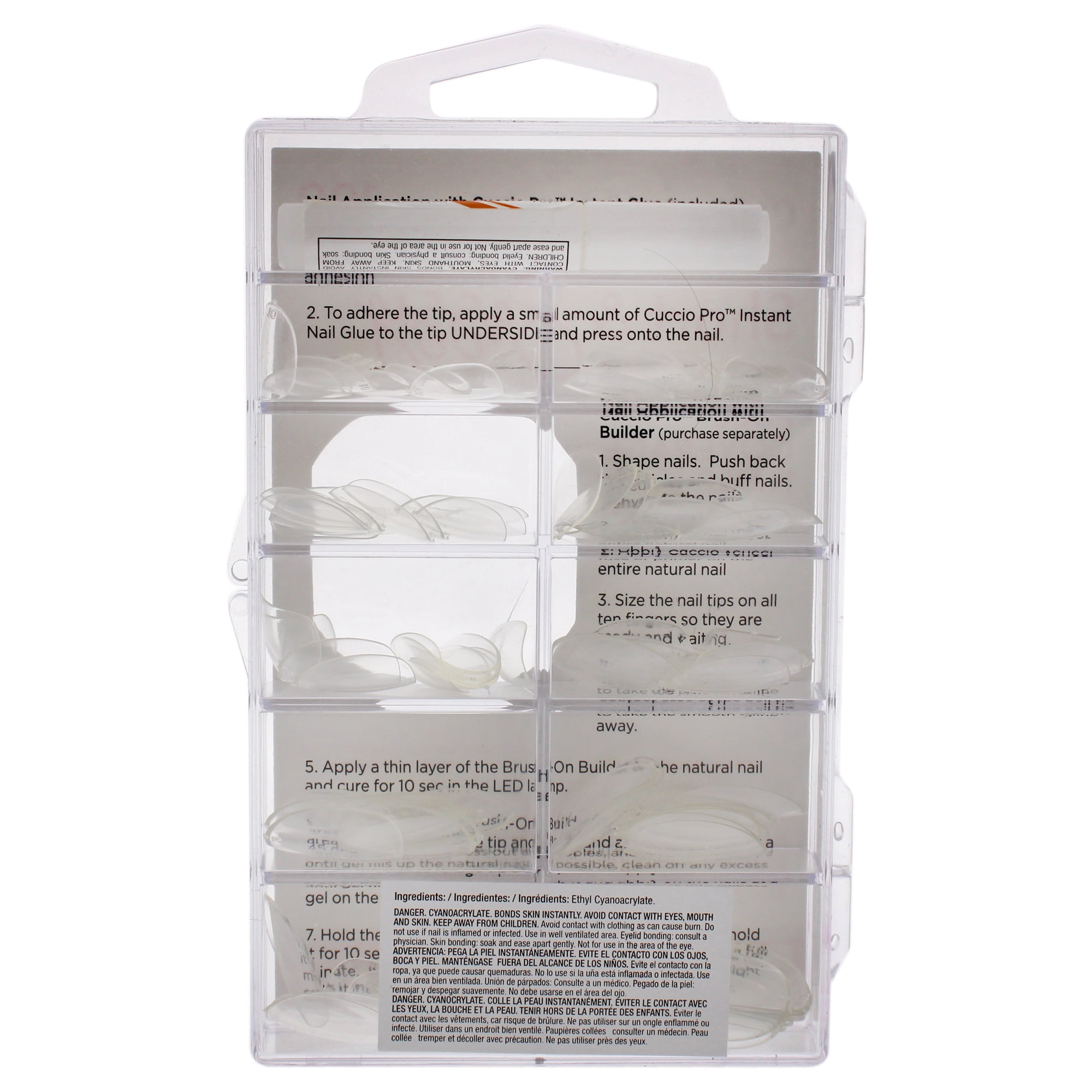 Cuccio Pro Short and Sassy Full Coverage Nail Tips - Ultra Clear, 100 Count Nail Tips