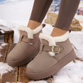 thumbnail image 4 of Women Snow Boots Round Toe Buckle Strap Thick Soled Fleece Lined Warm Boots Comfort Flock shoes for Fall Winter Casual Outdoor Daily Wear, 4 of 9