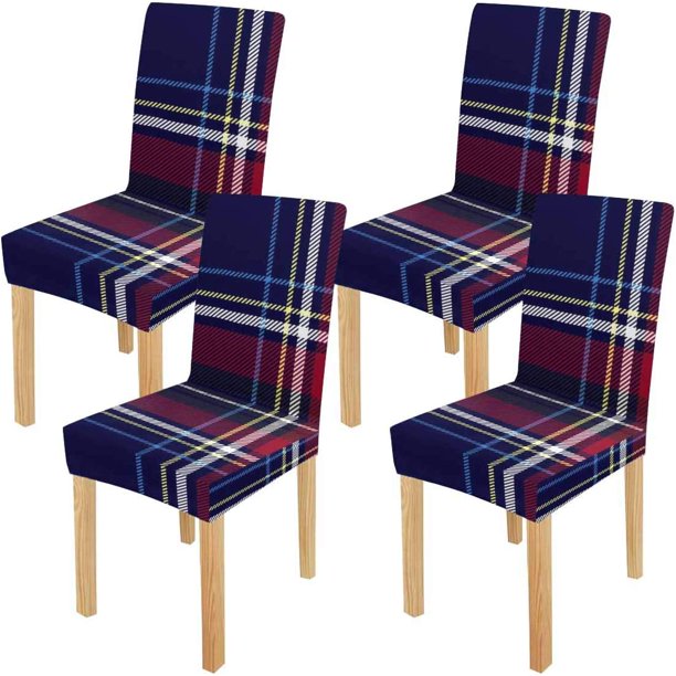 FMSHPON Checkered Diagonal Plaid Stretch Chair Cover Protector Seat