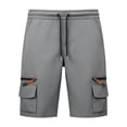 thumbnail image 3 of Guluxicc Cargo Shorts for Men Drawstring Elastic Waist Hiking Shorts Regular Fit Summer Outdoor Work Casual Shorts with Zip Pockets, 3 of 5