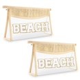 thumbnail image 1 of Bolsa de maquillaje Iqimott 2, transparente, con parche impermeable para mujeres y niñas, 1 of 7