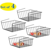 NEX Under Shelf Wire Baskets, Set of 4 Shelves, 15.15 x 11.02 x 5.90 inches, Black