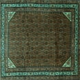 thumbnail image 1 of Ahgly Company Machine Washable Indoor Square Persian Turquoise Blue Traditional Area Rugs, 7' Square, 1 of 4