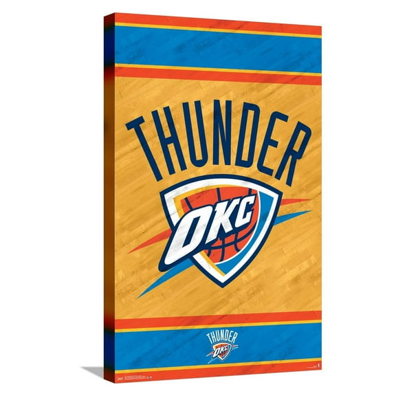 NBA Oklahoma City Thunder - Logo 14 Canvas Wall Poster, 14.725" x 22.375"
