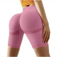 thumbnail image 5 of Gspmoly Shorts Short pour Femmes, Pantalon Uni Taille Haute à la Mode pour Femmes, Bas Rehausseur pour Dames, Pantalon de Yoga, de Randonnée pour Femmes, Aubaines Prime, Rouge P, 5 of 5