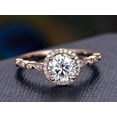 thumbnail image 2 of Vintage 1.50 Carat Man made diamond moissanite and Man made diamond moissanite Halo Ring with 18k Gold Plating, 2 of 6