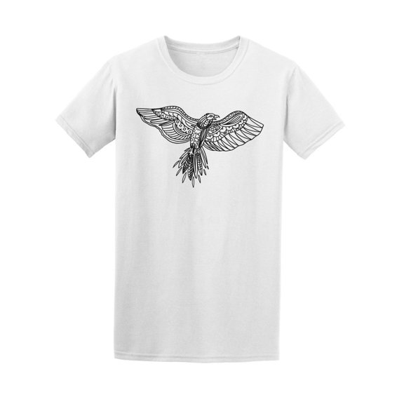 Hand Drawn Flying Hawk Tee Men's -Image by Shutterstock