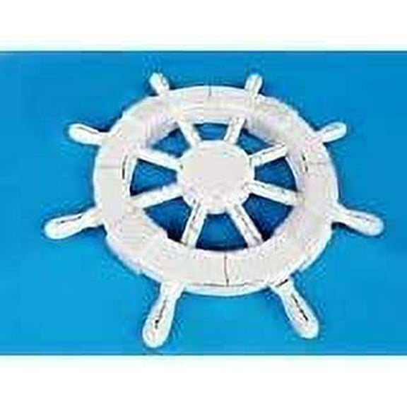 Nagina International Pure White Vintage Nautical Home Decorative Maritime Ship Wheel - Pirate Home Decor Wall Hanging Gifts (24 Inches)