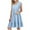 Light Blue, variant on GEWSEY Summer Dress for Women Ruffle Cap Sleeve Pleated V Neck Dress Tiered Swing A Line Mini Dress (Light Pink, S)