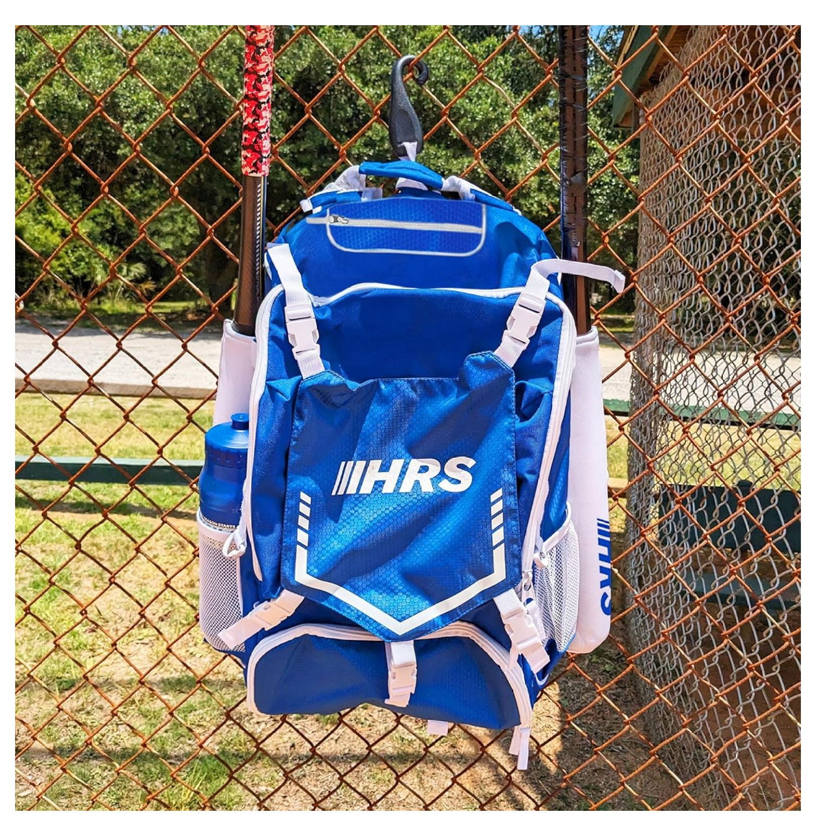 Baseball Bag, Softball Bat Bag for Youth & Adult. Holds 4 Bats, Glove, Water Bottle, Shoe Compartment, Helmet, Fence Hook for Equipment & Gear
