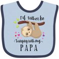thumbnail image 3 of Inktastic Sloth I'd Rather Be Hanging with Papa Boys or Girls Baby Bib, 3 of 4