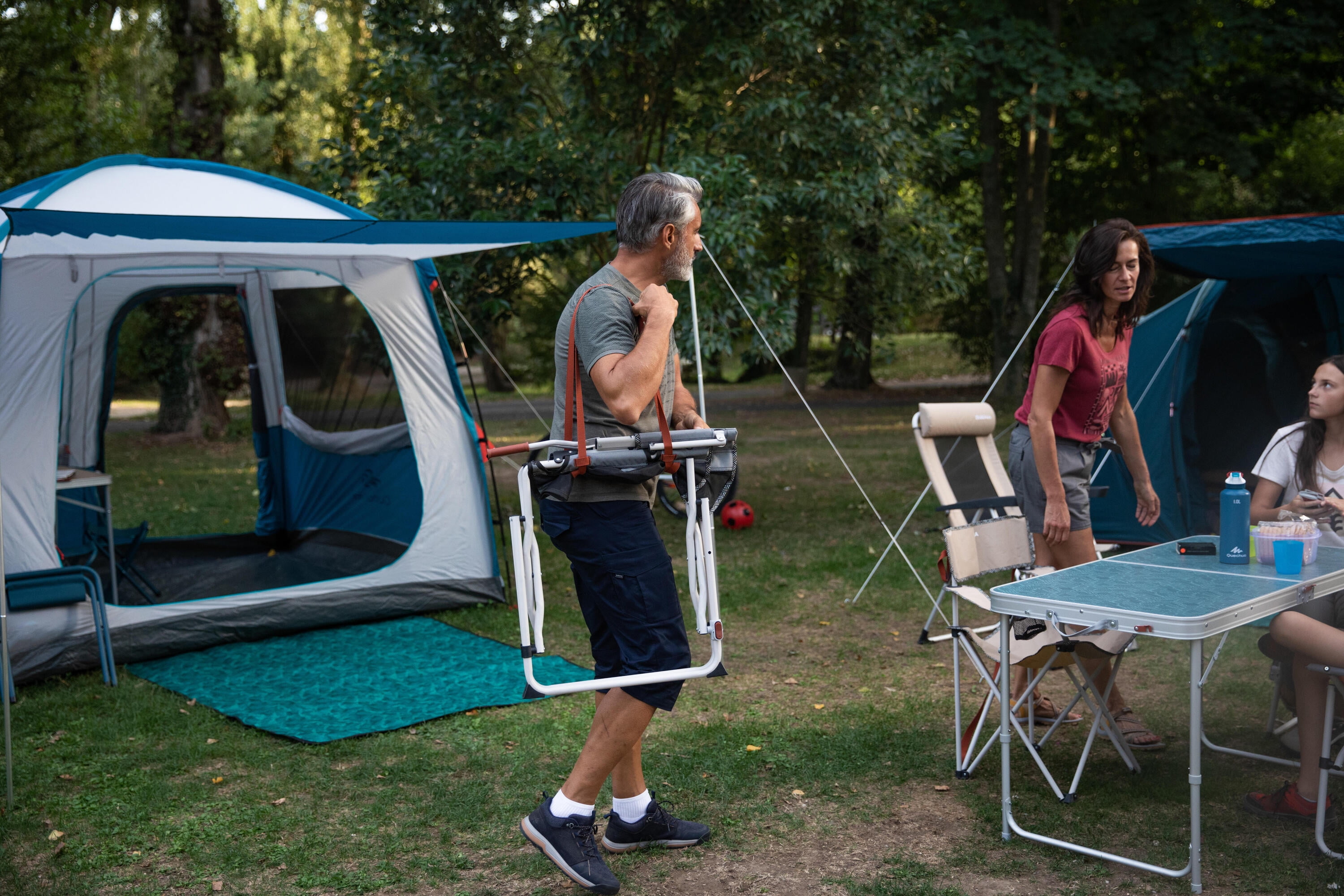 (2 pack) Quechua Folding Camping Chair, Gray